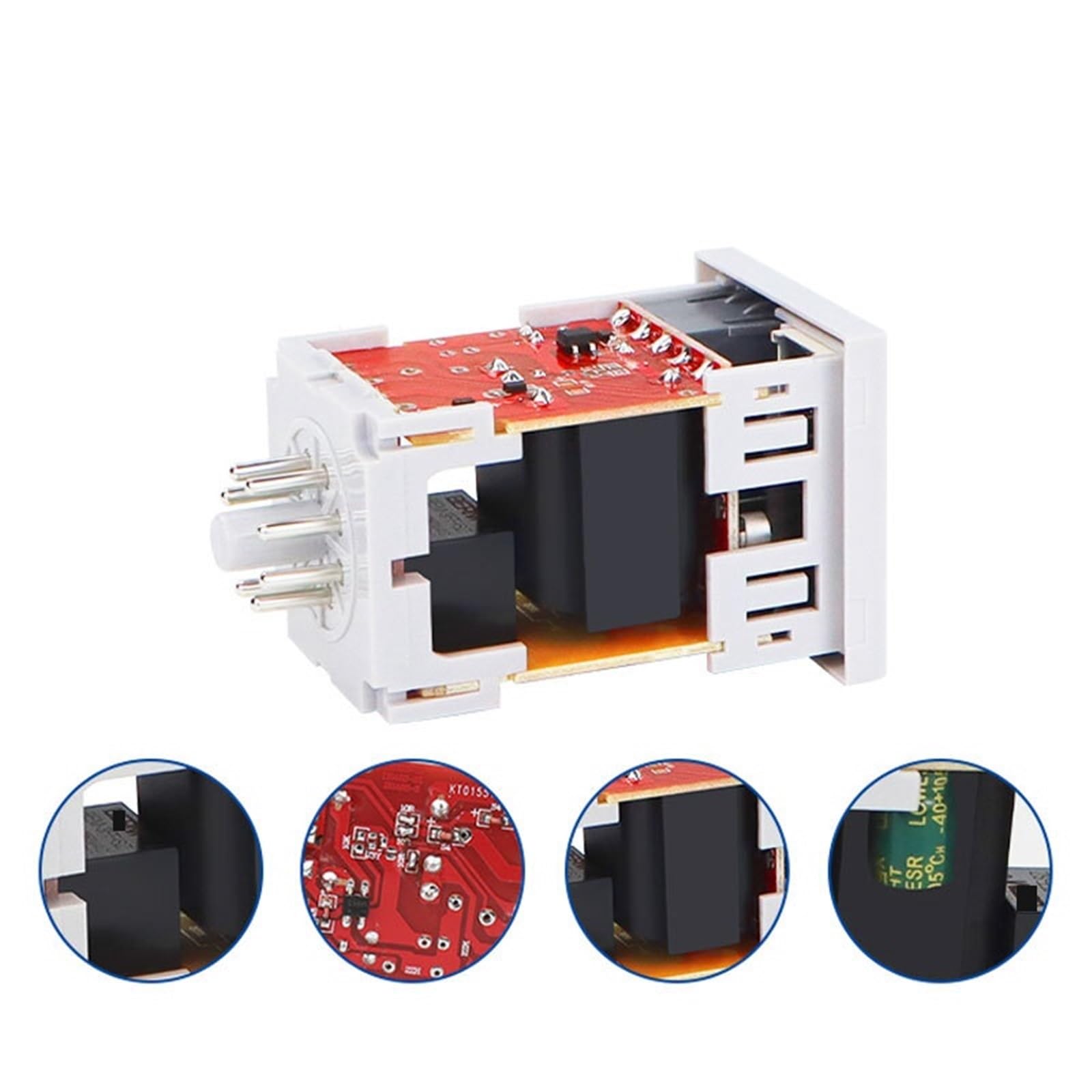 Interruptor de relé Temporizador programable LED Digital DH48S-2Z 0,01 S-99H99M con Base de Enchufe AC/DC 12V 24V 220V 380V Temporizador de retardo(12V ACDC)