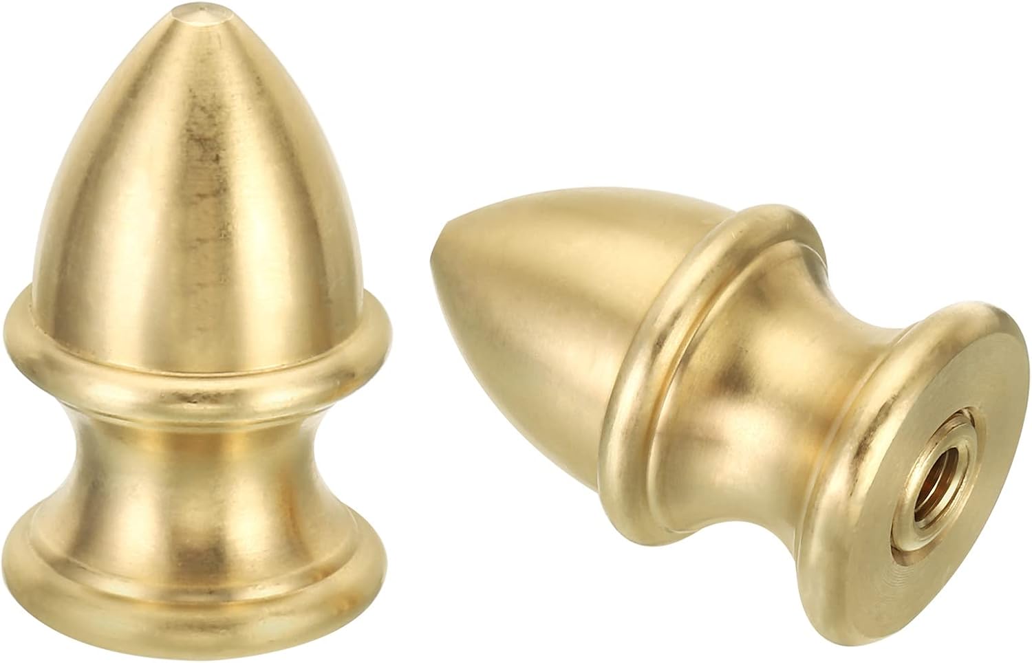 PATIKIL 1.5" Tall Brass Lamp Finials Cap Knob, 2 Set Lamp Screw Holder Tapped 1/4-27 for Table and Floor Lamp Shade Decorations