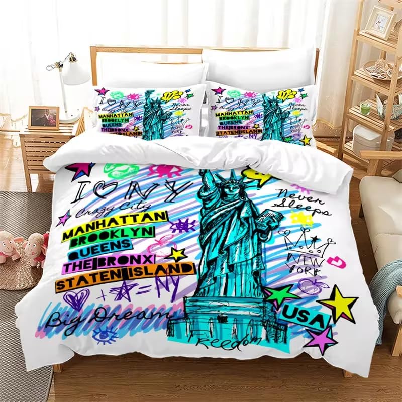 Housse de couette 140x200 microfibre lit 1 personne taie d'oreiller 65x65