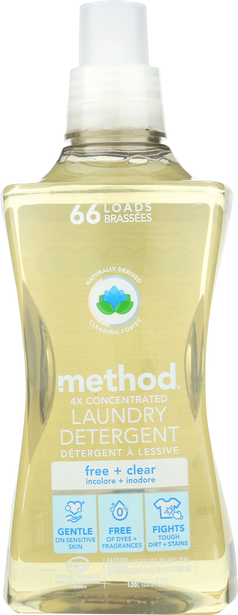 method Liquid Laundry Detergent, Fragrance Free + Clear, 53.5 fl oz