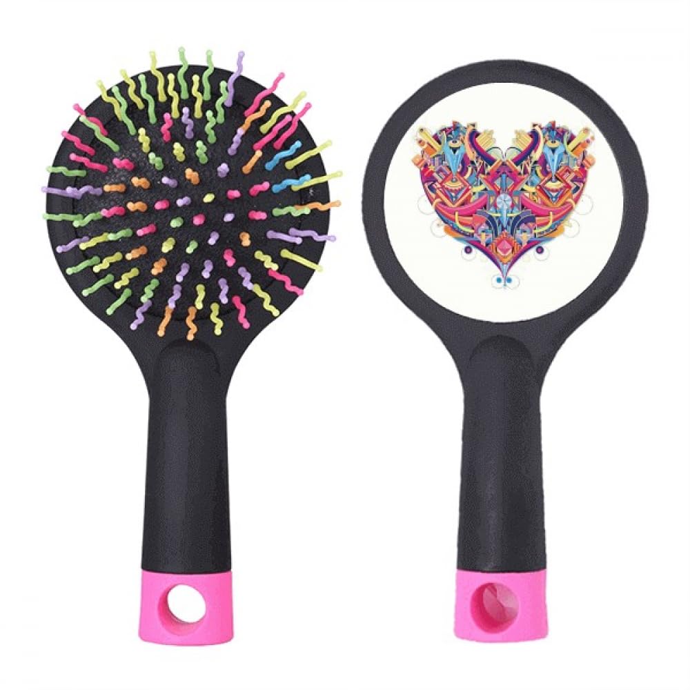 Brosse à cheveux démêlante cœur motif géométrique aux finitions soignées
