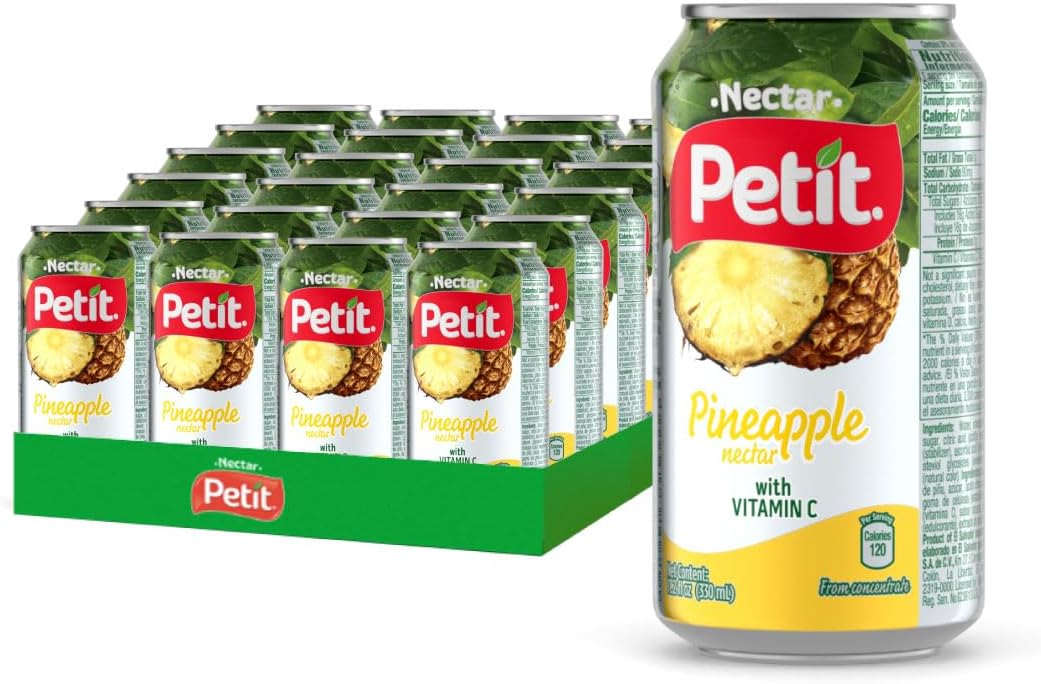 Petit Pineapple Nectar, 330 ml Cans (Pack of 24) – Refreshing Tropical Fruit Juice Beverage