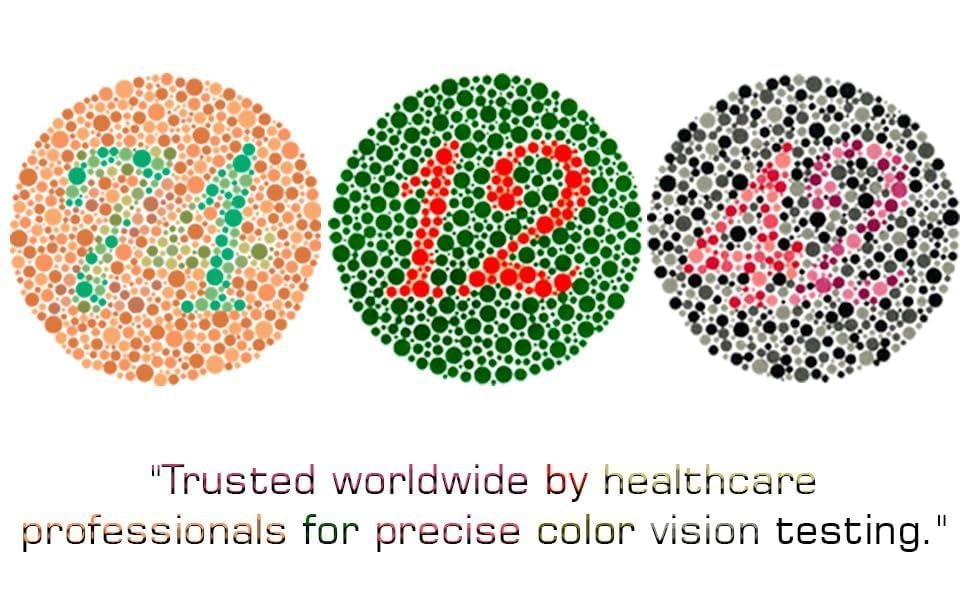 Image of Ishihara eye test chart book 38 plates for color deficeiency || adults and professionals color vision book || eye test book (ishihara book with eye vision chart & near vision book)