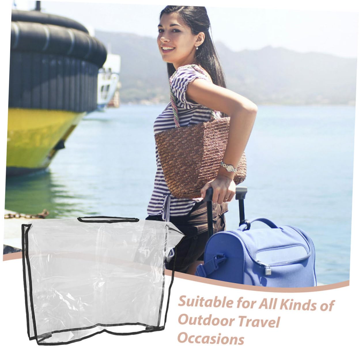 Yardwe Copri Borsa Antipioggia Rettangolare 2 Pezzi 42x33x12 Cm | Pvc Trasparente, Alta Compatibilità, Leggero, per Escursioni e Campeggio