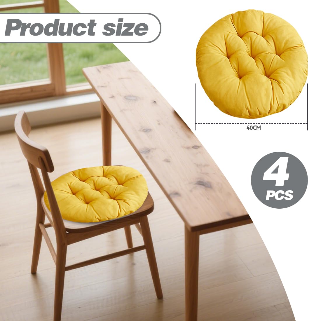 Stoelkussens Voor Binnen- En Buitenstoelen In De Kleur Geel 40 X 40 Cm Tuinstoelen Kussens