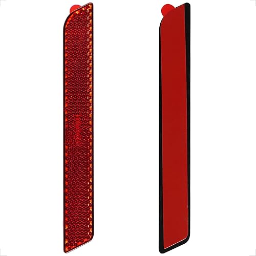 Miniatura 6 de evermotor Reflector rojo adhesivo para las patas delanteras inferiores de Harley, reflectores de seguridad de visibilidad nocturna de 5.66 pulgadas