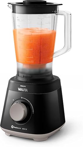 Philips Walita Liquidificador Daily Jarra San 600W, Preto, 220V | Vitaminas e Sucos na Hora – lâminas afiadas para bebidas e receitas variadas no preparo (RI2112/90)