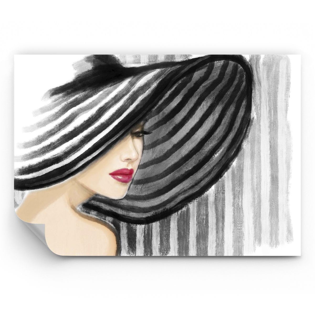 Papier Peint Autocollant Panoramique Deluxe femme moderne decoration salon chambre 350x256