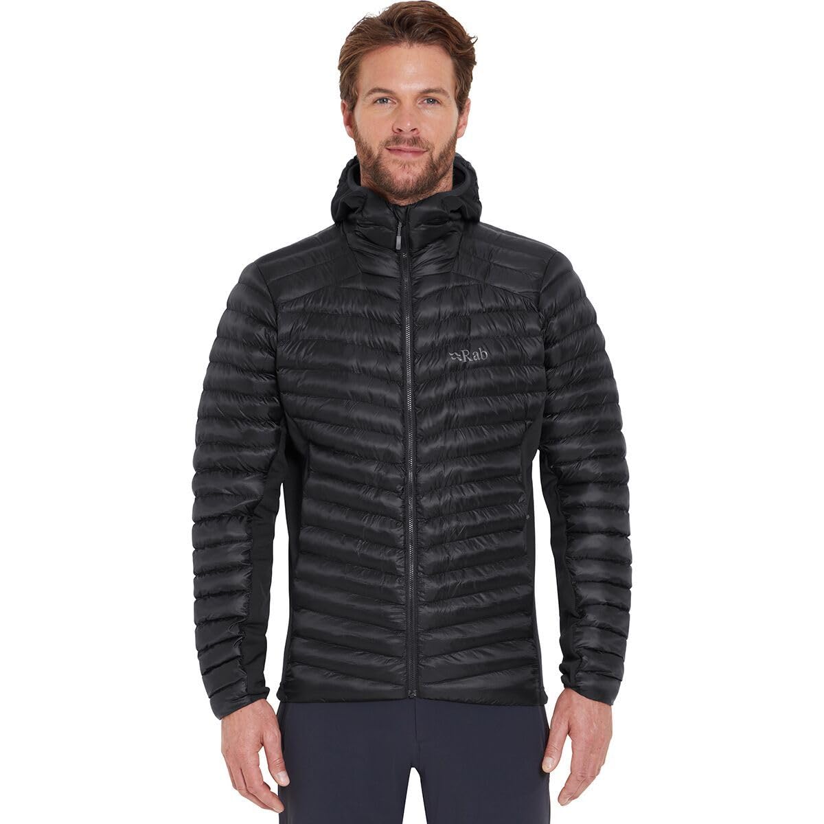 Rab Men's Cirrus Flex Hoody Lightweight Insulated Coat for Trekking, Skiing, & Climbing - Black - Medium