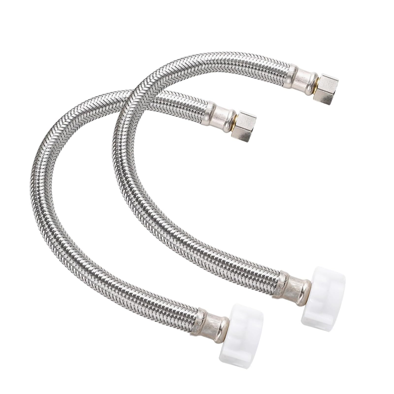 2pcs Stainless Steel Braided Hose Cold Hot Water Pipe Toilet Faucet Connection Pipe Garden Waters Connection Stainless Steel Braided Hose
