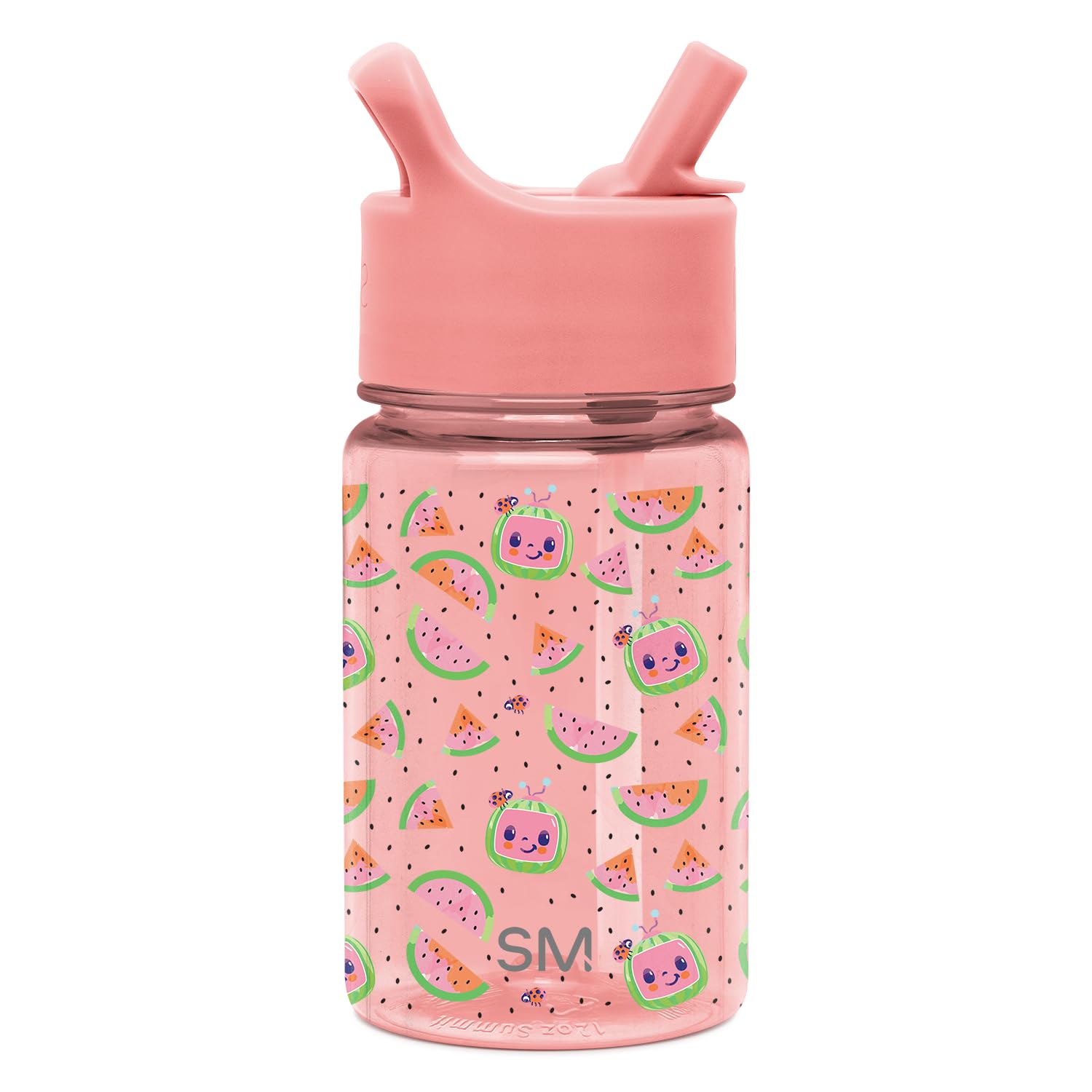 Simple Modern CoComelon Kids Water Bottle Plastic BPA-Free Tritan Cup with Leak Proof Straw Lid | Reusable and Durable for Toddlers, Girls | Summit Collection | 12oz, CoComelon Pink Melon