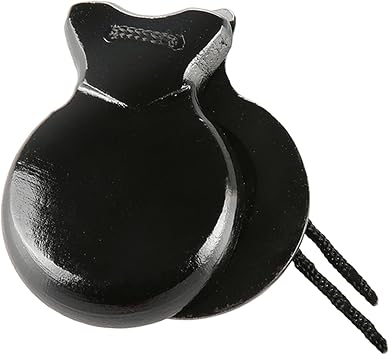 2 Pcs Traditional Flamenco Castanets Spanish Castanets with String Wooden Hand Percussion Music Instrument for Beginner