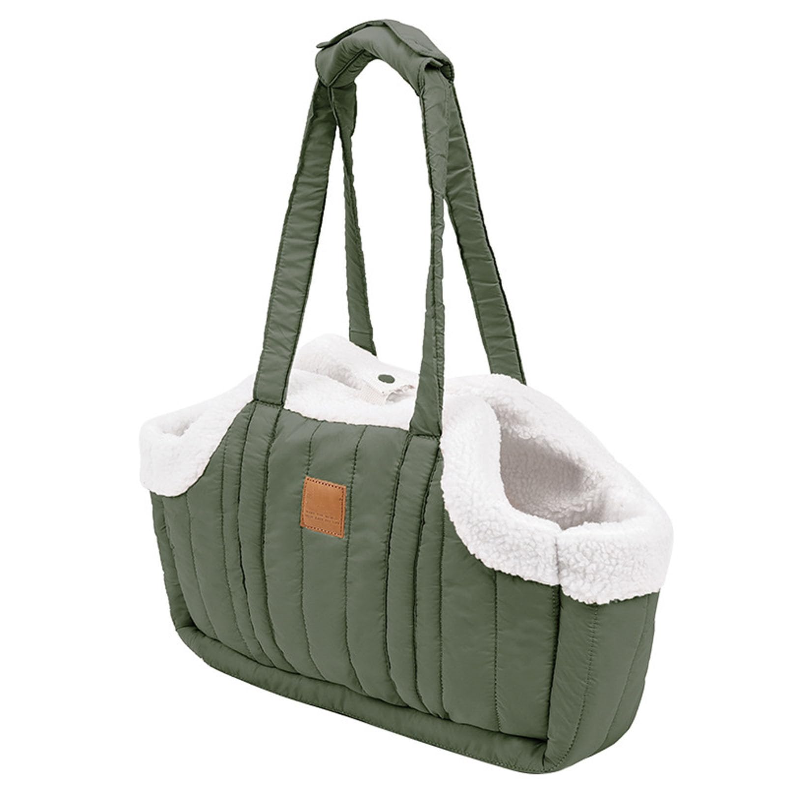Sac de transport en polaire vert 38x14x27 cm pour petit animal avec clip
