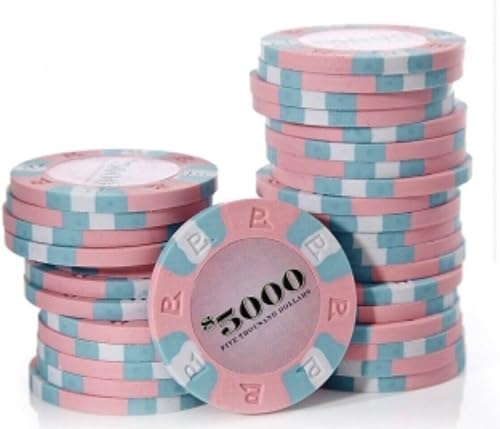 Miniatura 4 de NexGen Pro Classic Poker Chips 10-6000 sensación auténtica de casino de 0.32 oz con diseño tricolor y molde texturizado, paquete de 50