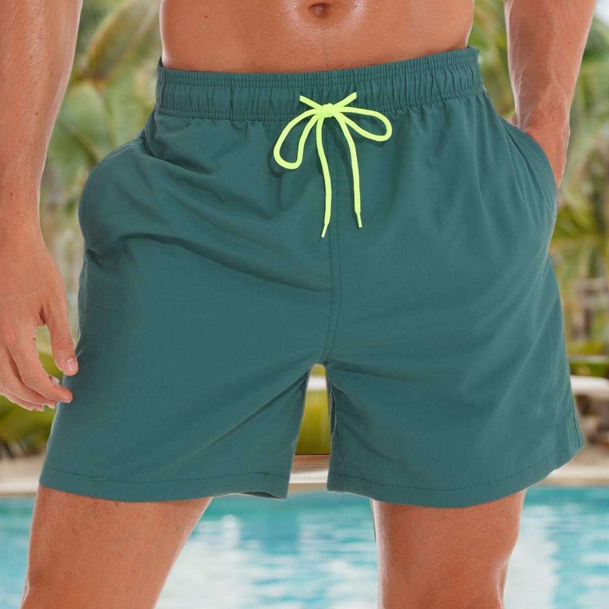 SILKWORLD Men's Swim Trunks Quick Dry Beach Shorts with Pockets - Image 7