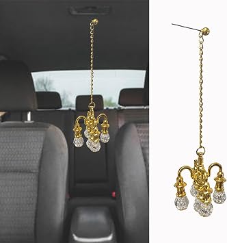 Car Chandelier, Mini Chandelier for Car, Gold Hanging Accessory, Cute Interior Decor