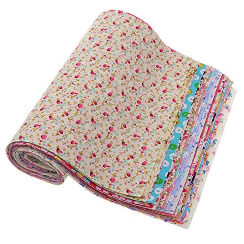 F Fityle 30 Misture O Tecido De Algodão Impresso Floral Para O Saco De Bonecas Artesanato De Costura