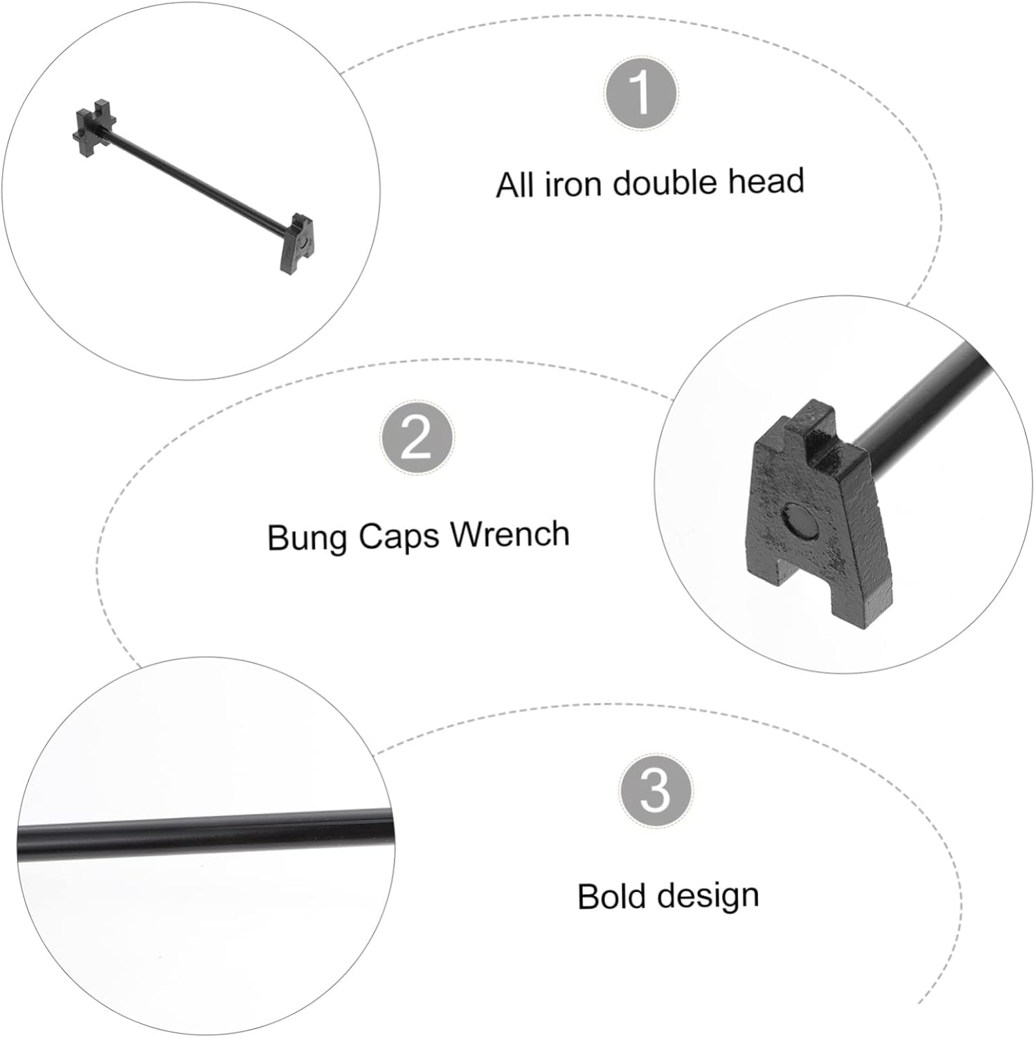 High Strength Iron Drum Bung Opener Easy Oil Can Wrench Paint Lid Opener Tool