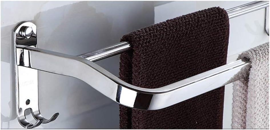 Stainless Steel Punch Free Bathroom Shelf, Pole Hanging, Toilet Wall Towel Rack Single(50cm)