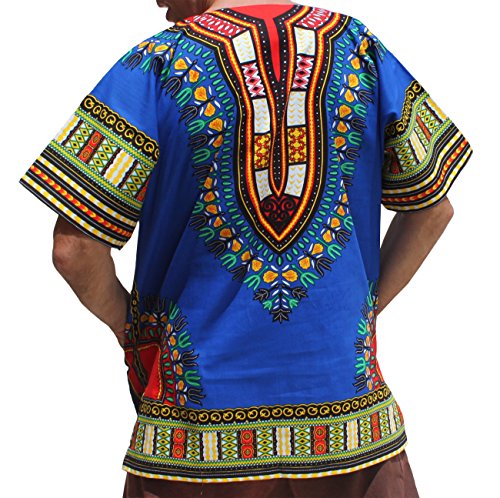 Image of Raan Pah Muang RaanPahMuang Unisex African Bright Dashiki Cotton Shirt Variety Colors