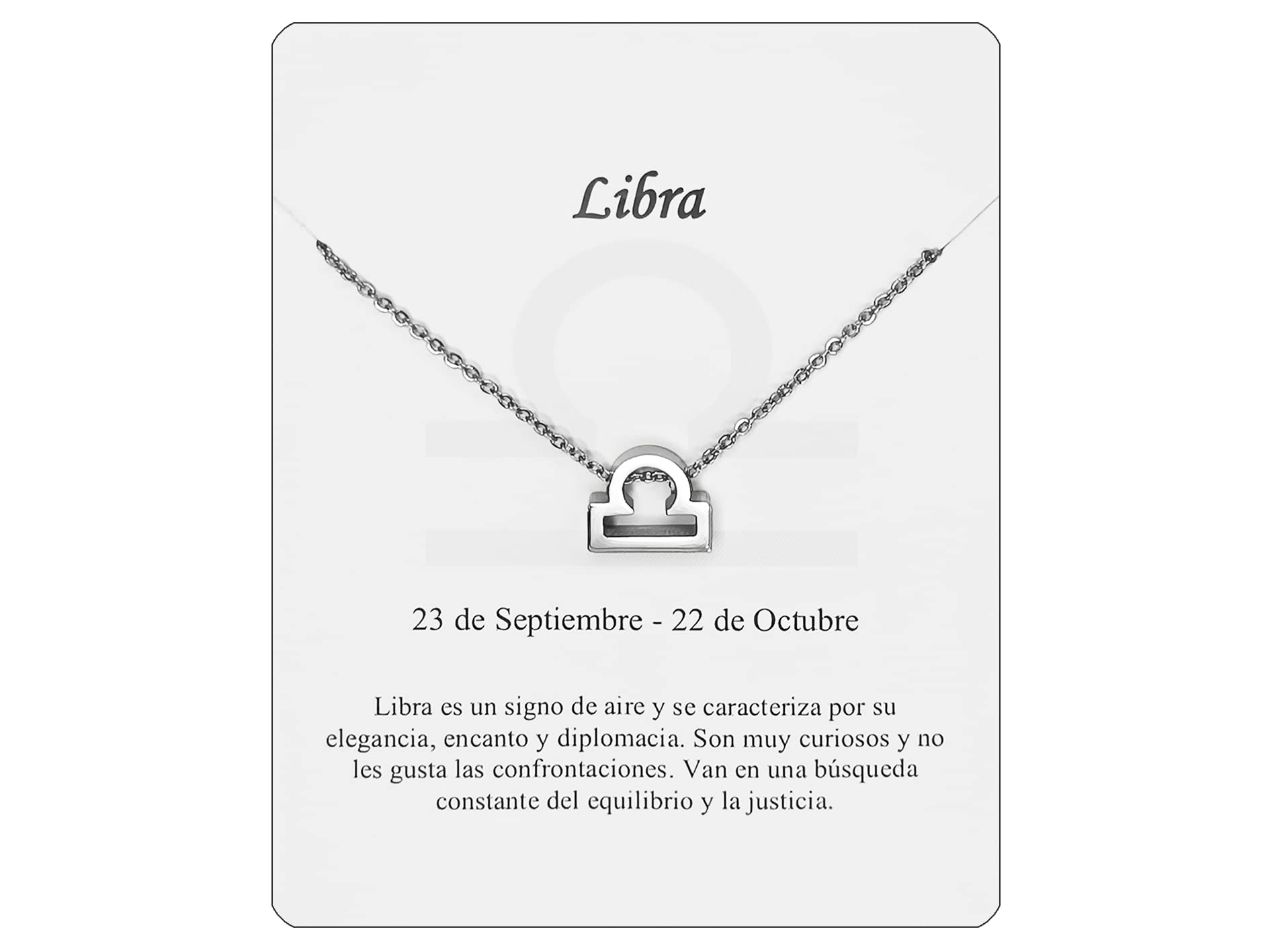 Collar Signo Zodiaco Acero Inoxidable hermosa Tarjeta Significado Signo Zodiacal Colgante Horóscopo Para mujer Regalo Cumpleaños — view 17