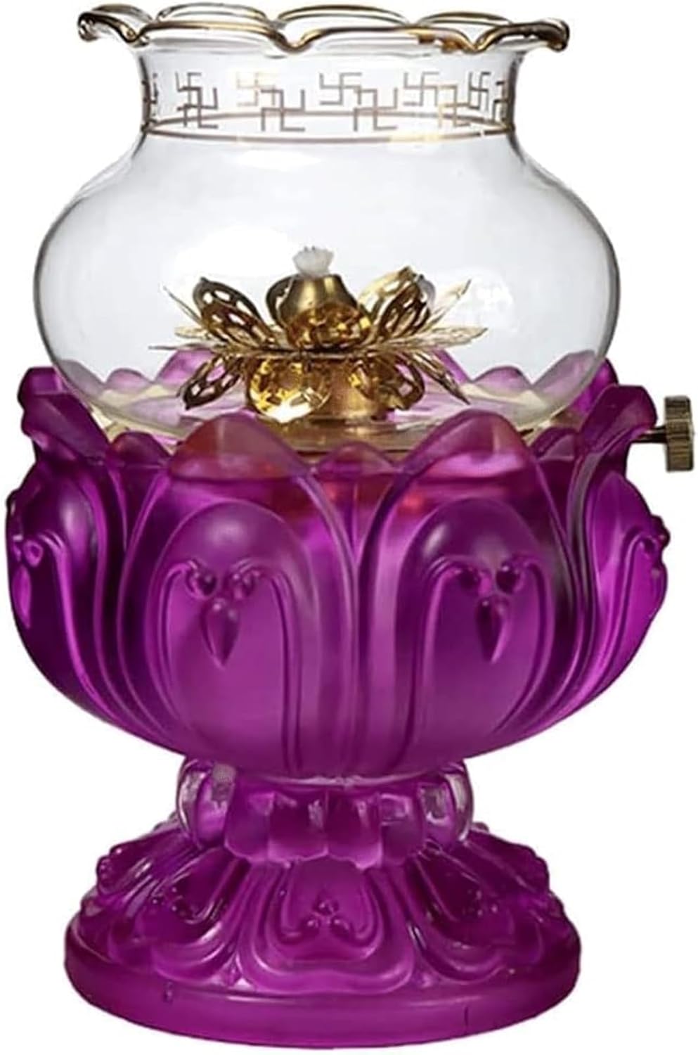 Oil Lamps Hurricane Lamp Vintage Kerosene Lamp Lotus Oil Lamps Buddha Front Indoor and Outdoor Hurricane Lamp Clear Shade Kerosene Lights Churches Lamp