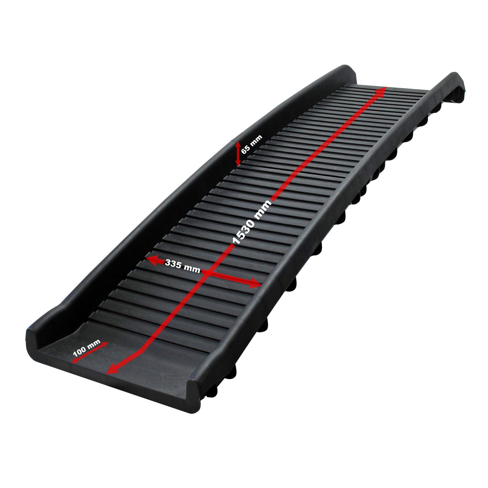 Tectake Hondenloopplank Paw Step Auto - Inklapbaar En Antislip - Tot 90kg - Zwart