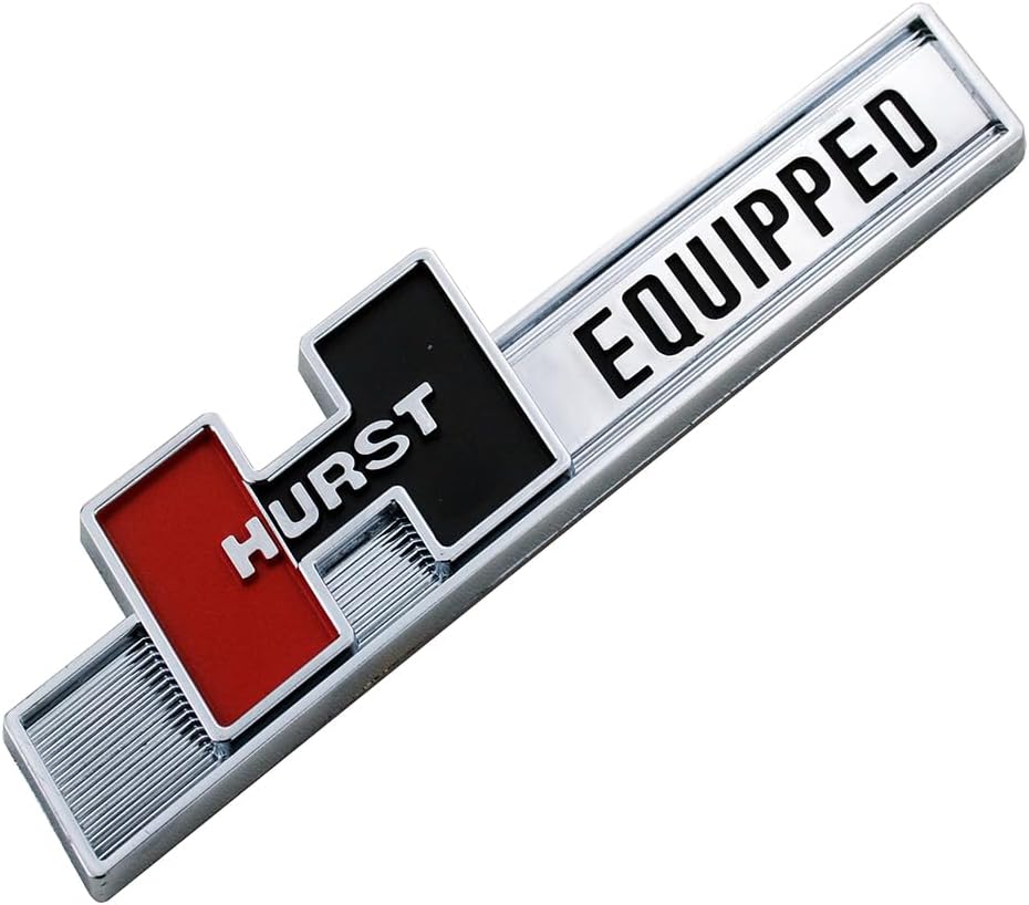 2Pc Hurst Equipped Emblem 3D 1361000 Shifter Badge Logo Nameplate