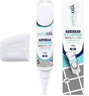 PentaUSA Tile Joint Compound – Quick-Drying Tube Type, for Repair, Regeneration, Filling, with Grout Float, Odorless Formula (250g / White)
