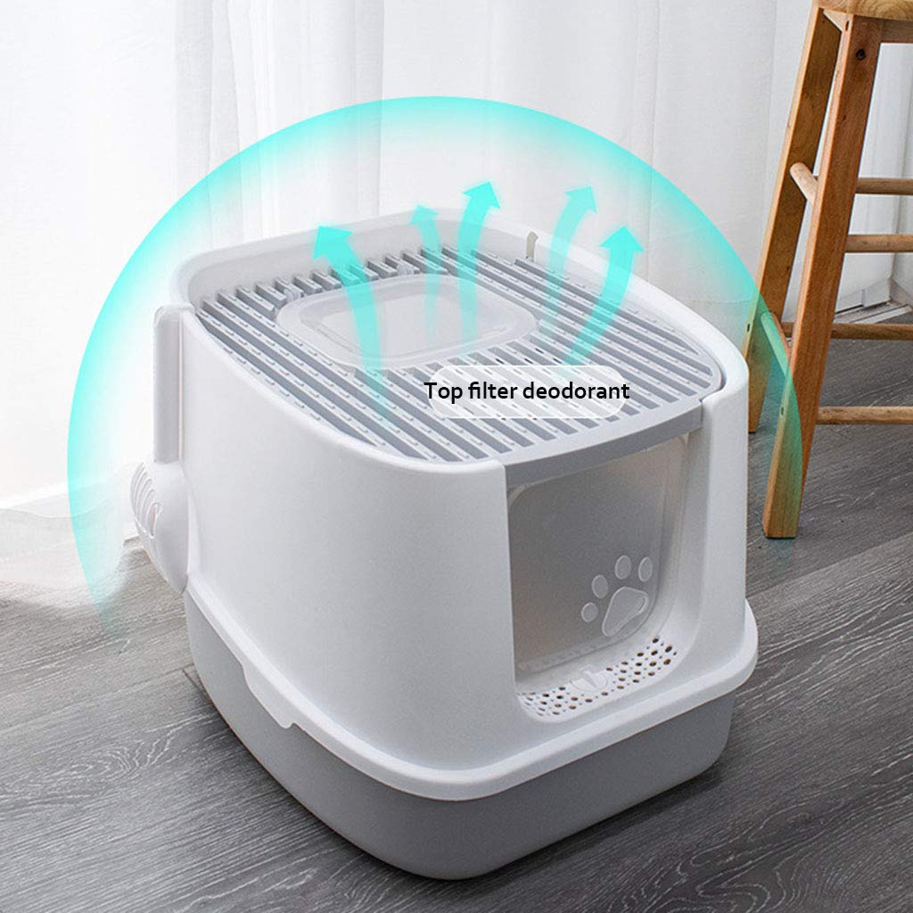 Lettiere Gatti Autopulenti, Spruzzi d'Acqua E Deodorante Toilette per Gatti Chiusa, Ergonomica Grande Lettiera per Gatti Litter Box Cat