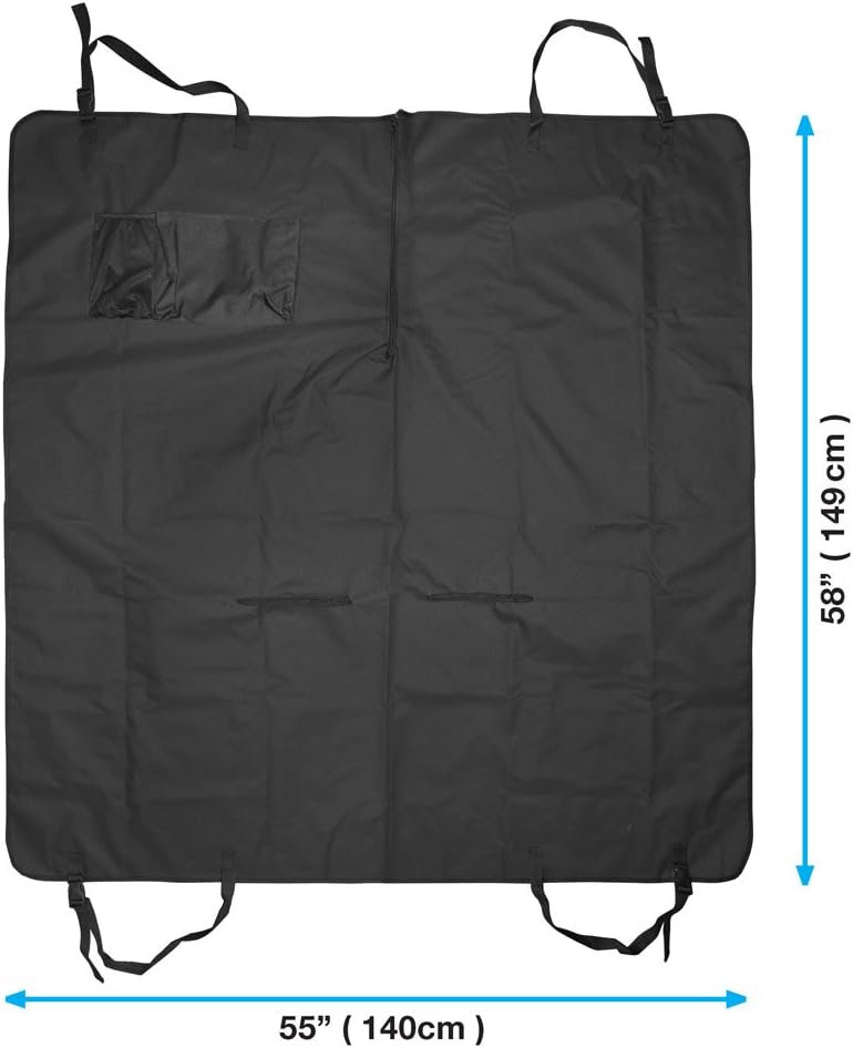 BDK Waterproof Dog Seat Cover for Car Back Seat, Full Hammock Style – Heavy Duty Black Oxford Automotive Rear Bench Seat Cover for Dogs,