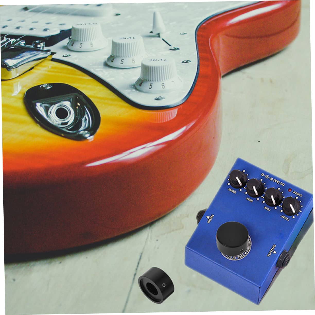 ibasenice 3juegos Tapa De Pedal De Efecto De Guitarra Metálica Protección Para Footswitch De Herramienta De Instalación y Anillos De Accesorio Práctico Para Guitarristas