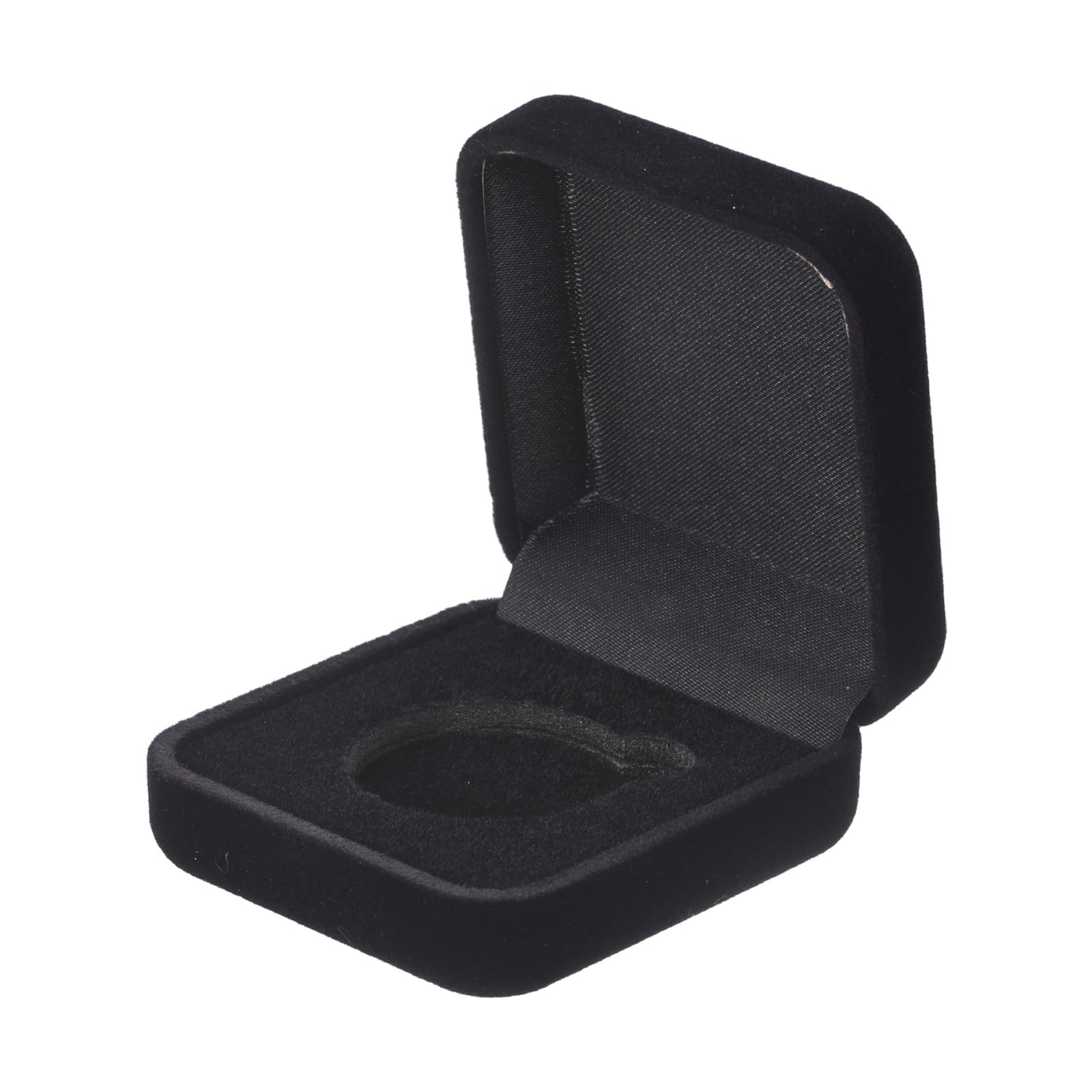 PATIKIL Velvet Challenge Coin Presentation Display Box, 30mm Coin Display Case Badge Gift Storage Protective Holder for Commemorative Medals Tokens Collection, Black Inside/Out