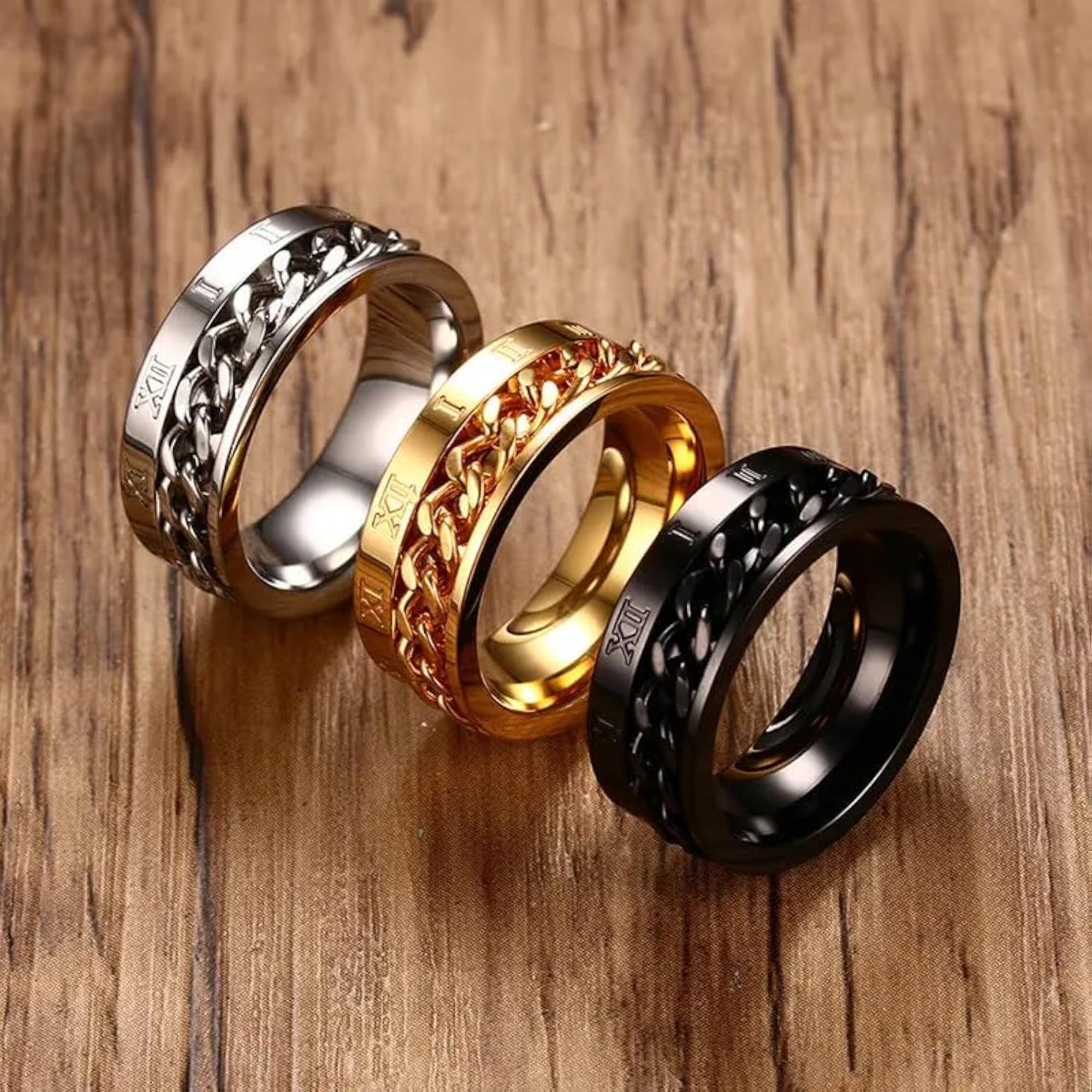 Combo Black Rings for Men and Boys