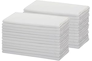 COTTON CRAFT White Dinner Napkins - Set of 24