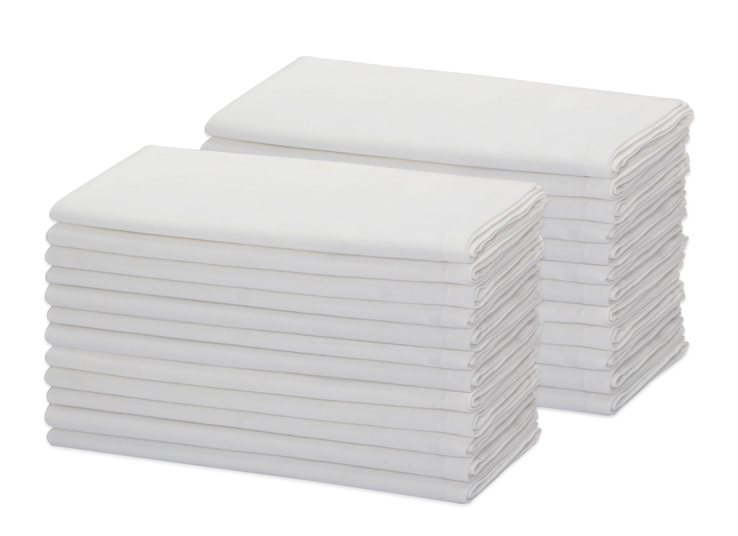 Serviettes de table en coton blanc 50x50 cm lot de 24 COTTON CRAFT