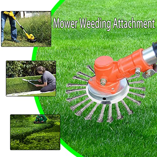 Vidica 8 Inch Steel Wire Rotary Brush Cutter Trimmer Head With Universal Adapter Kit Weed Eater Blade Cutter Compatible With Stihl, Husqvarna Etc #TOP4
