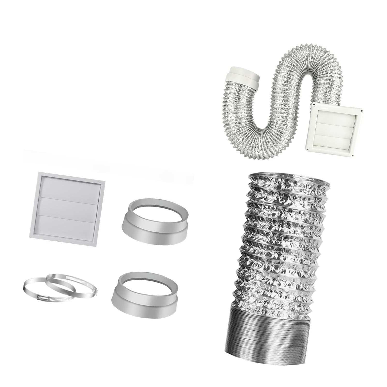 Zxfdsfdbnm Complete Dryer Ventilation Package Containing Metal Clamps Sealing Collars and 2.5m Air Duct PVC Dryer Vent Hose