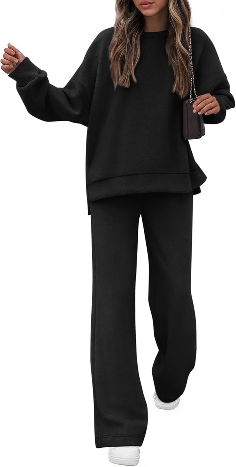 KIRUNDO Spring Fall Sweatsuits Women 2 Piece Outfit Lounge Sets 2026 Matching Airport Travel Sweatshirt Sweatpants Tracksuit