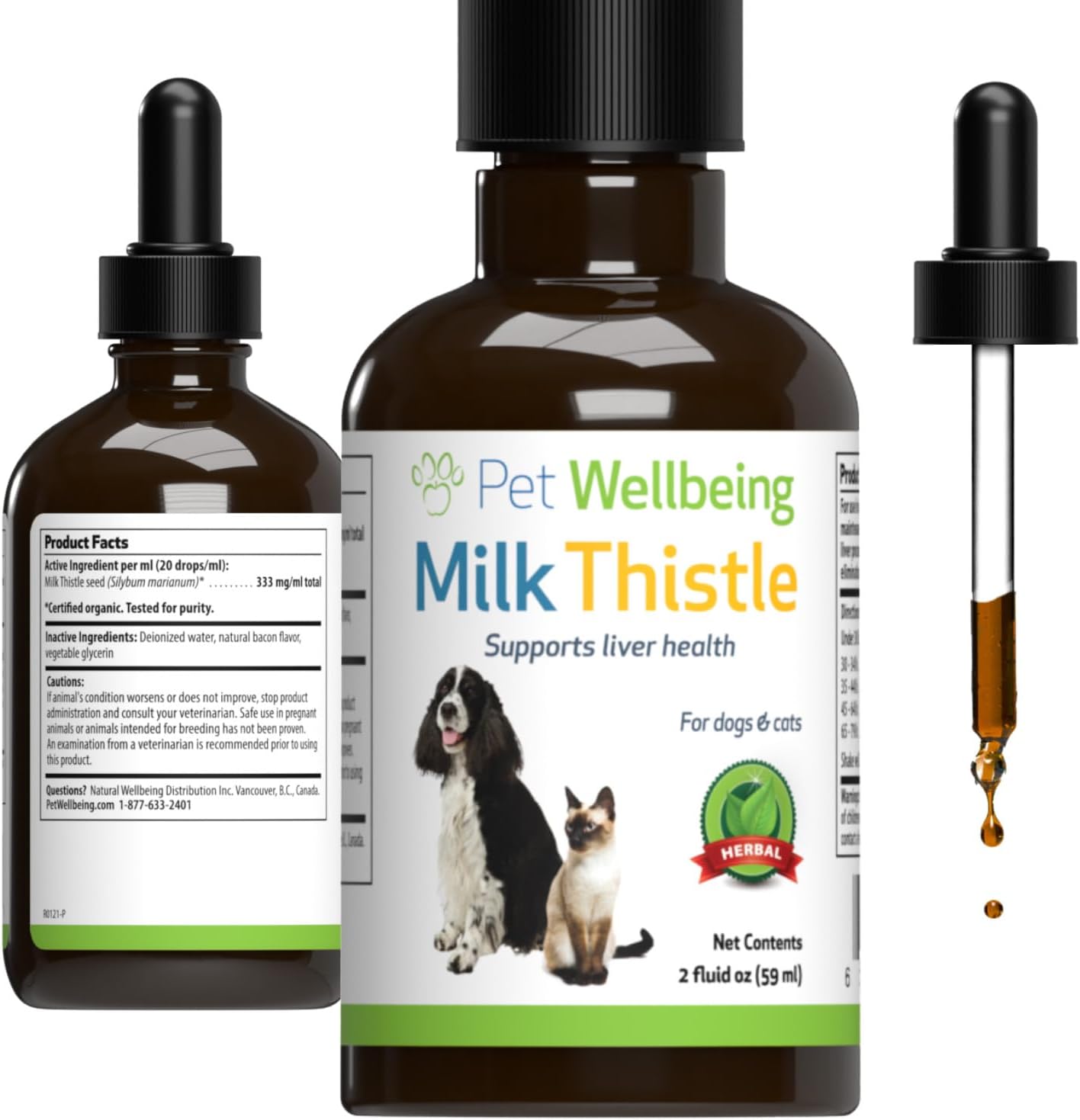 Pet Wellbeing Milk Thistle for Dogs Supports Liver Health, Protects Liver