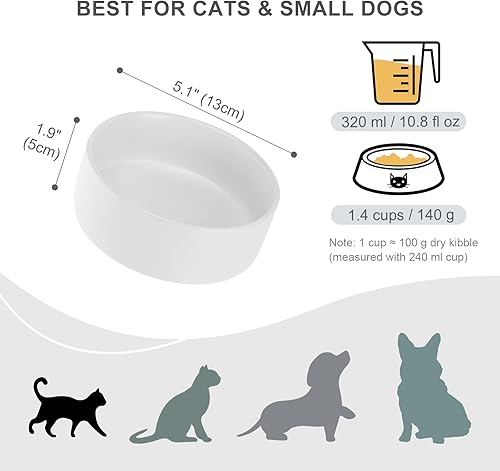 Miniatura 2 de Cuenco de cerámica para perros para comida y agua, cuenco comedero para mascotas para perros y gatos pequeños, plato de alimentación de cerámica