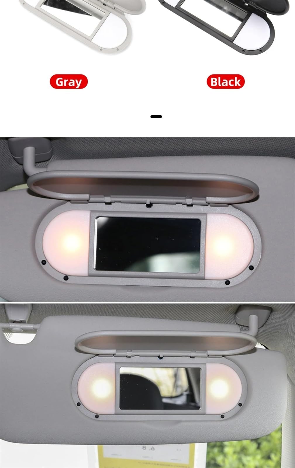Coprispecchio Parasole Per BMW Mini Cooper F55 F56 (2015-2022) - Accessorio Specchietto Trucco, Colore Grigio