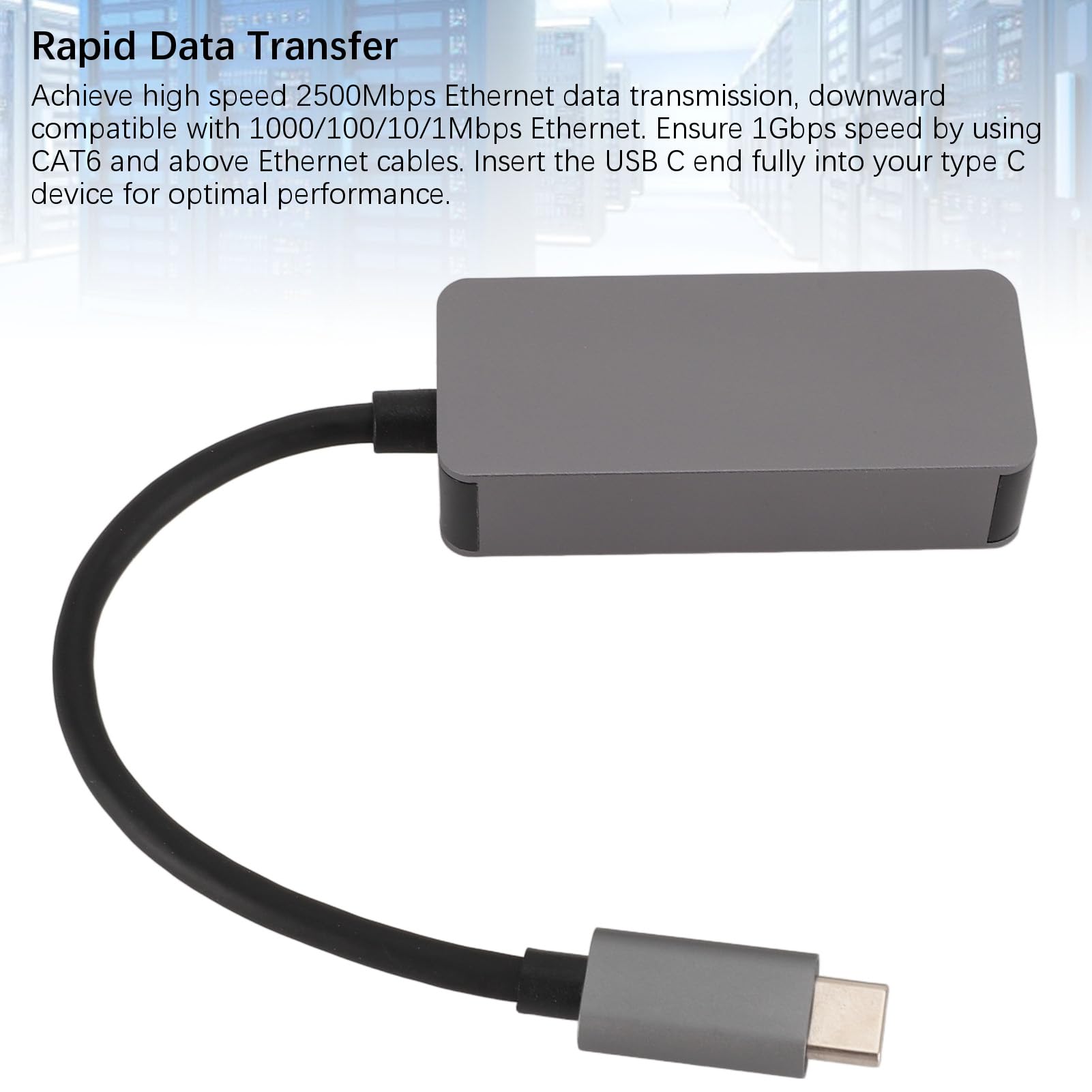 USB C na Adapter Ethernet 2.5G Type-C do RJ45 LAN Adapter z Adapterem Sieciowym 2500 Mb/S dla Tabletów i Smartfonów Laptopów