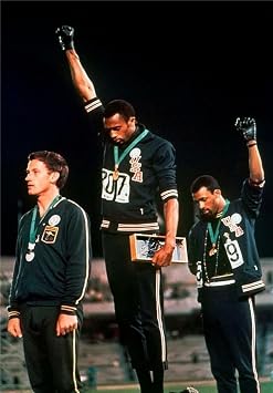 Home Comforts Black Power Salute 1968 Olympics - Vintage Art Reproduction, Wall Decor 8x10 Inch - Laminated Poster with Bright Colors and Vivid Details.