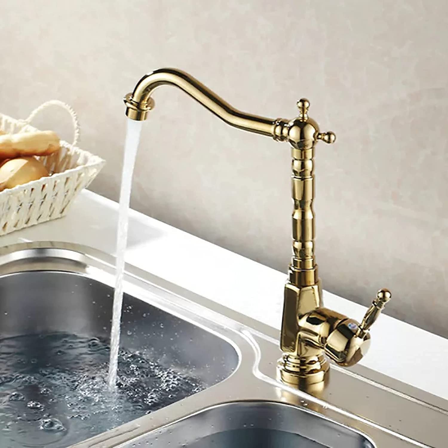 Robinet de cuisine en laiton mitigeur ergonomique pour simplifier la vaisselle