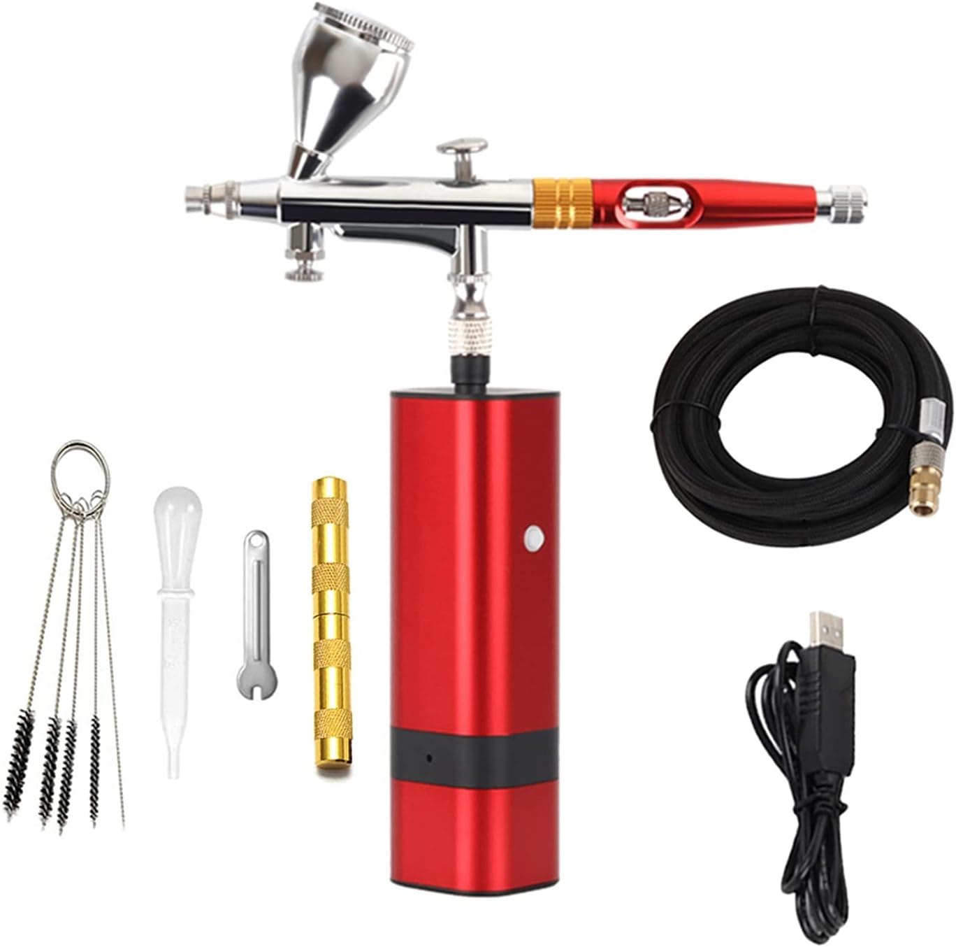 Sand Blaster Dual Action Airbrush Compressor Set Mini Air Brush Kits Gravity Feed Pump for Art Painting Tattoo Manicure Craft Cake Model Nail (Color : Blue)