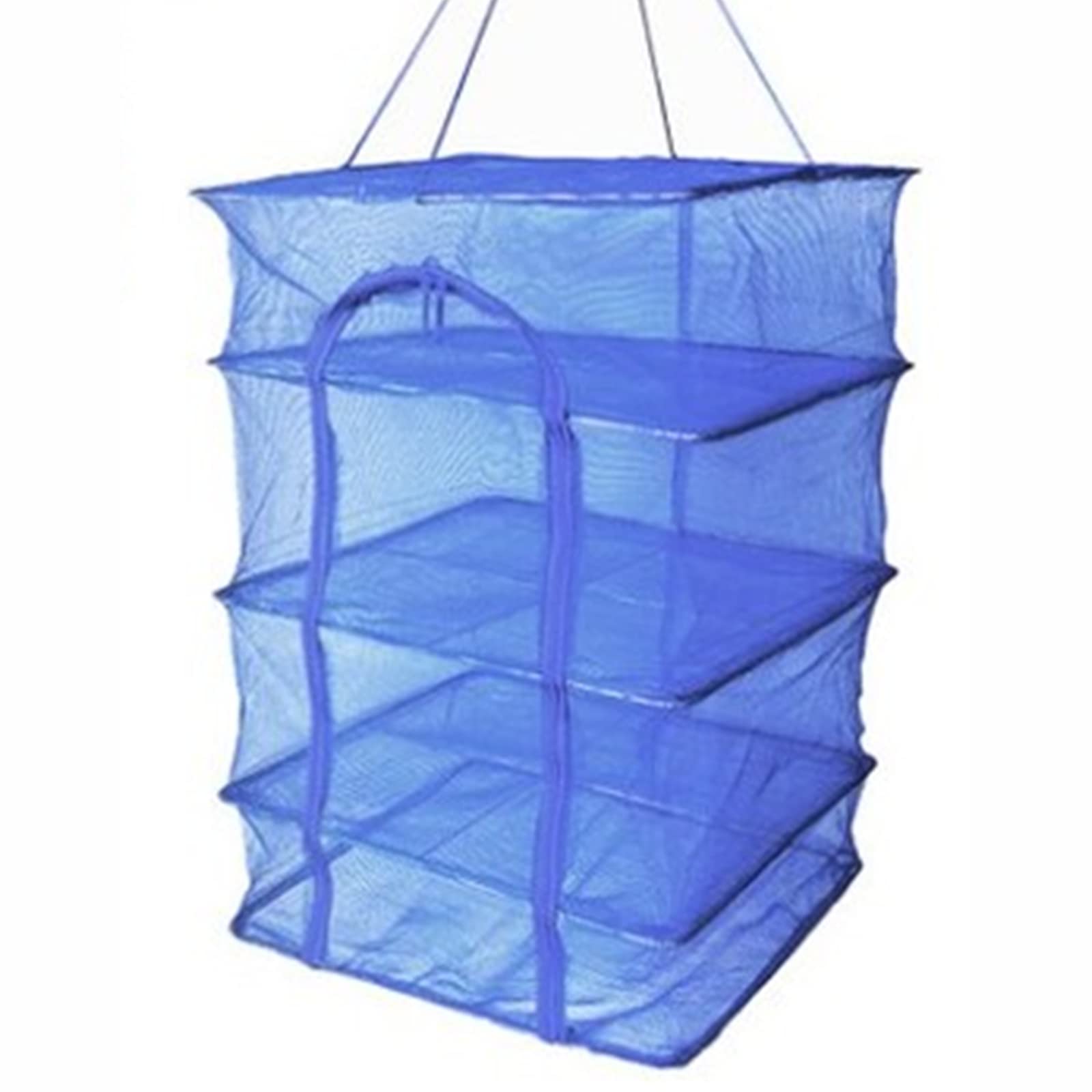 Hängend Trocknen Gestell Netz 3 Lagen Fleisch Trocknen Netz Falten Gemüse Fisch Teller Gittergewebe Mit Reißverschluss(Size:50x65cm,Color:Blau)