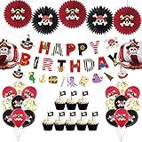 JeVenis 40 PCS Décorations d'anniversaire de Pirate Décorations de fête de Pirate Ballons de Bateau de Pirate Pour