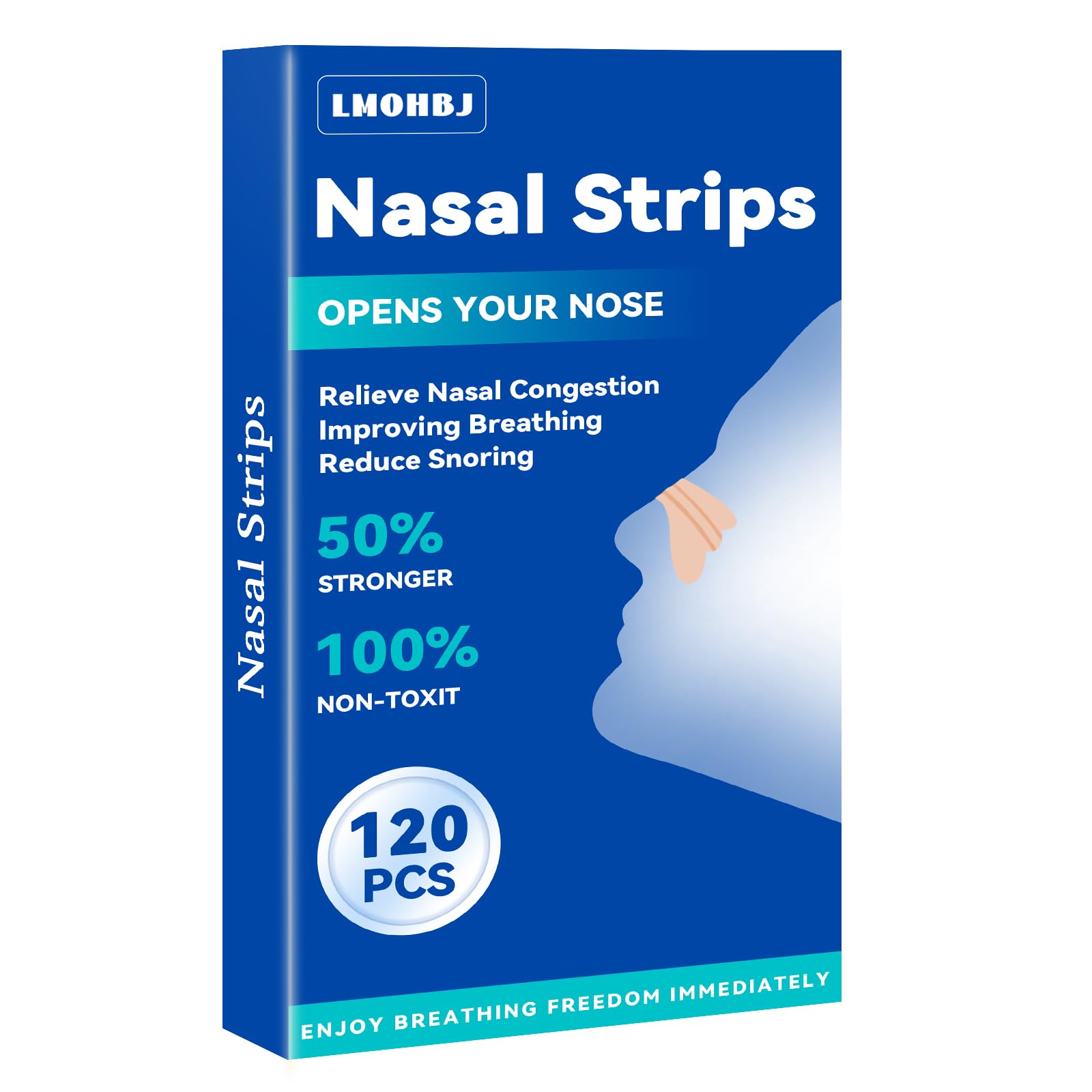 120Pcs Nasal Strips for Snoring, Extra Strength Nose Strips Breathing, Nose Tape for Sports and Sleep, Anti Snoring Strips Help Stop Snoring and Nasal Congestion Relief