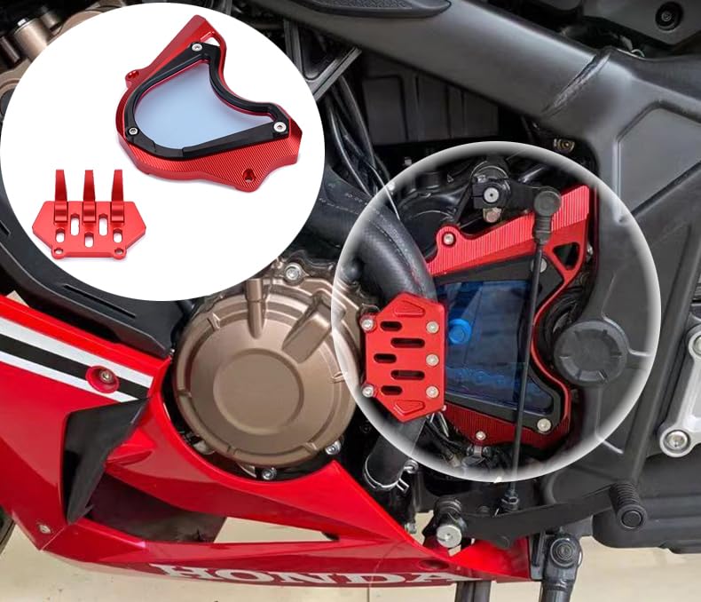 motokano Motorcycle CNC Aluminum Front Chain Sprocket Engine Guard Cover Protector Parts Set for CB650R CBR650R CB650F CBR650F CBR 650R CB 650F (Red)